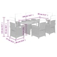 thumbnail image 4 of vidaXL 7 Piece Garden Dining Set with Cushions Beige Poly Rattan, 4 of 5