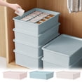 thumbnail image 1 of SSZMDLB 3Pcs Underwear Organizer Box, Plastic Drawer Storage Compartment With Lid For Socks, Panties and Bras, Home Closet Organizer, Multi-Compartment Underwear Storage, 1 of 9