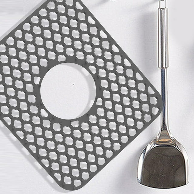 ADDHAT Tapete De Silicona Gris Para Fregadero Con Función De Rejilla Para Y Proteger Utensilios