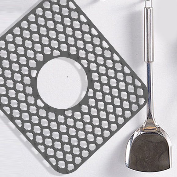 ADDHAT Tapete De Silicona Gris Para Fregadero Con Función De Rejilla Para Y Proteger Utensilios