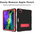 thumbnail image 4 of ELEHOLD Rugged Hybrid Case for iPad Pro 12.9 2022/2021/2020/2018 Three-Layer Full Protection Hidden Kickstand Pencil Holder Shockproof Durable Case for iPad Pro 12.9 inch,Black+Red, 4 of 7