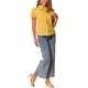 thumbnail image 2 of INSPIRAR CHIC Blusa de Algodón Floral con Cuello Peter Pan y Mangas Abullonadas para Mujeres, Ideal para el Verano, Casual, Talla XS, Amarillo y Púrpura, 2 of 6