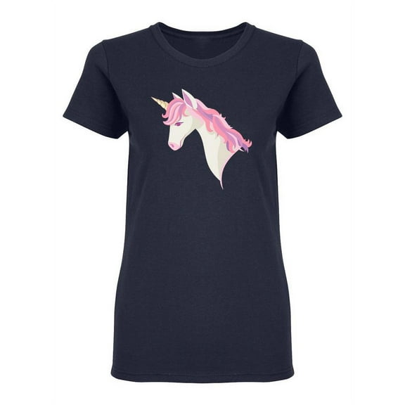 Unicorn Head Rainbow Mane Shaped T-Shirt Women -Image by Shutterstock, Female Small