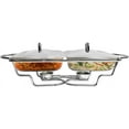 thumbnail image 5 of Galashield Chafing Dish Buffet Set Warming Tray with Lids Stainless Steel with 2 Oven Safe Glass Dishes Buffet Servers (1.5-Quart Each Tray), 5 of 8