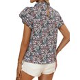 thumbnail image 5 of STARVNC Women Floral Print Mock Neck Tiered Ruffle Sleeve Blouse, 5 of 7