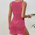 thumbnail image 4 of HBYJLZYG Beach Cover Ups For Women, Bathing Suit Knitted Hollow Out Coverups Bikini Swimsuit Beach Loose Sleeveless Dress, 4 of 5