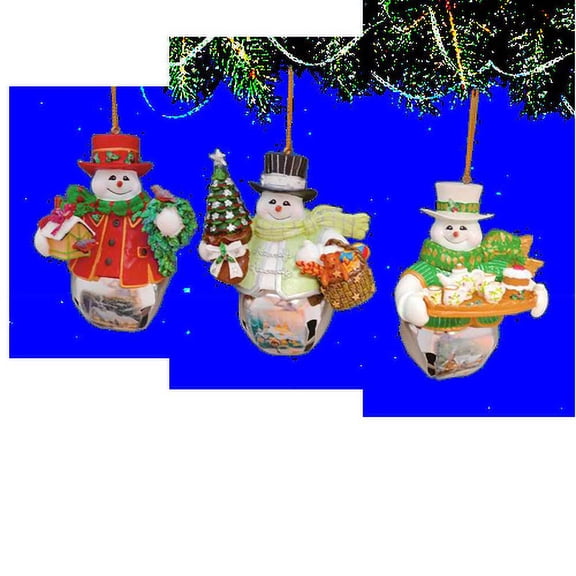 The Bradford Exchange Snow-Bell Holidays Ornament Set of 3 Christmas Decoration by Thomas Kinkade