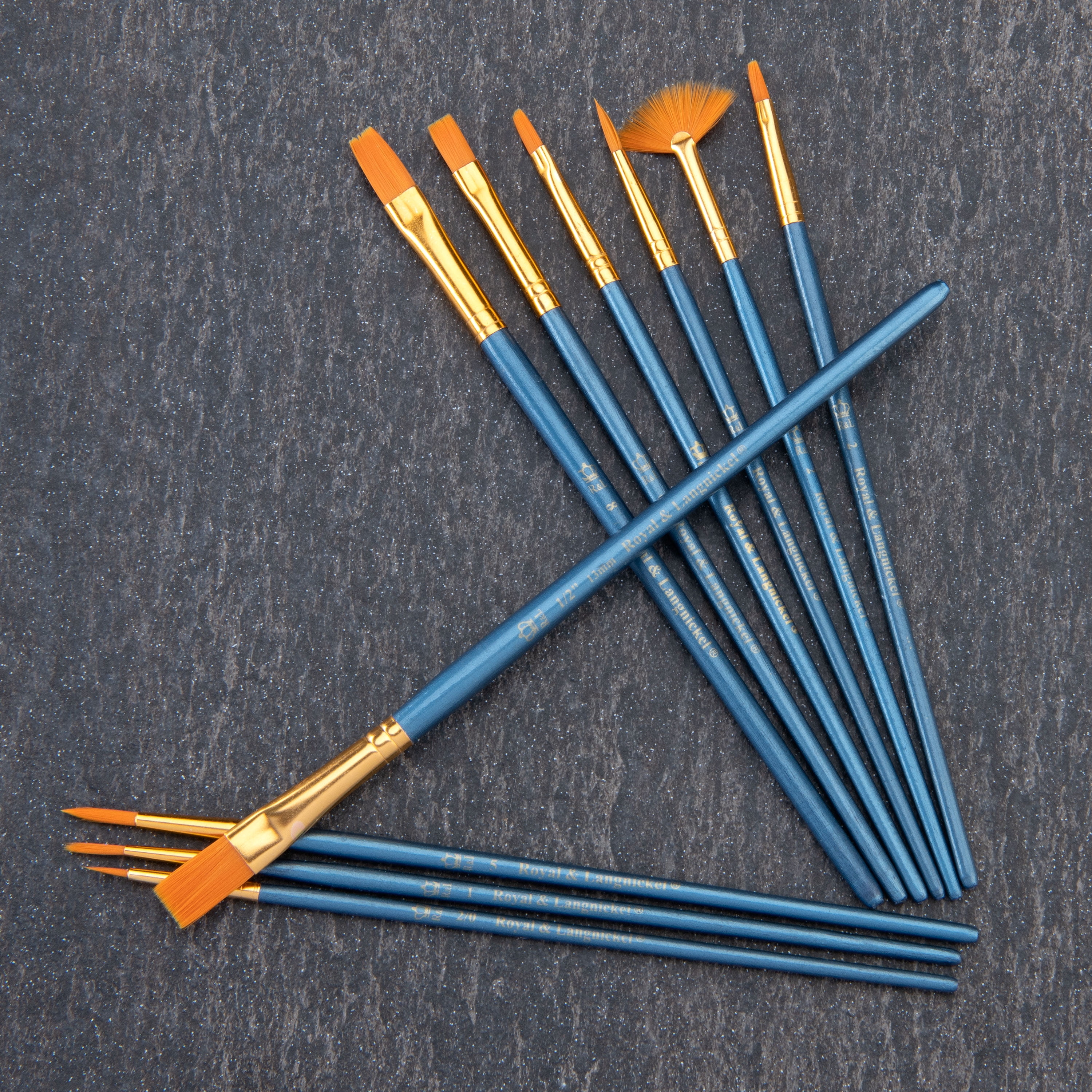 Royal & Langnickel 10pc Gold Talkon Acrylic Artist Paint Brush Set