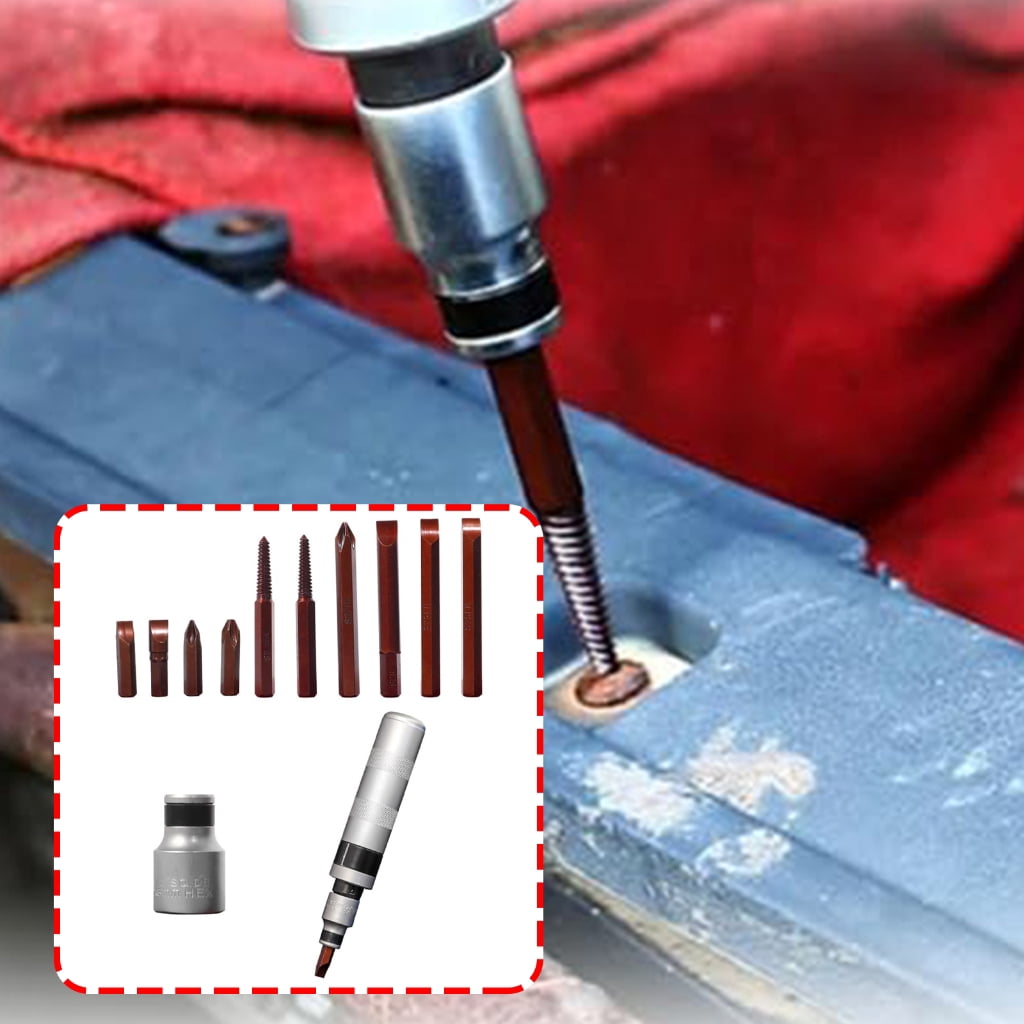 MOMOJIA 12pcC0rr0s10nResistant Carbon Steel Impact Driver Kit Rusted Screw Removal Tool For Home Repair Automotive Maintenance