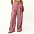 thumbnail image 7 of Sevevn Women's Fall High-Waisted Pleated Wide-Leg Dressy Work Pants with Side Pockets, 7 of 7