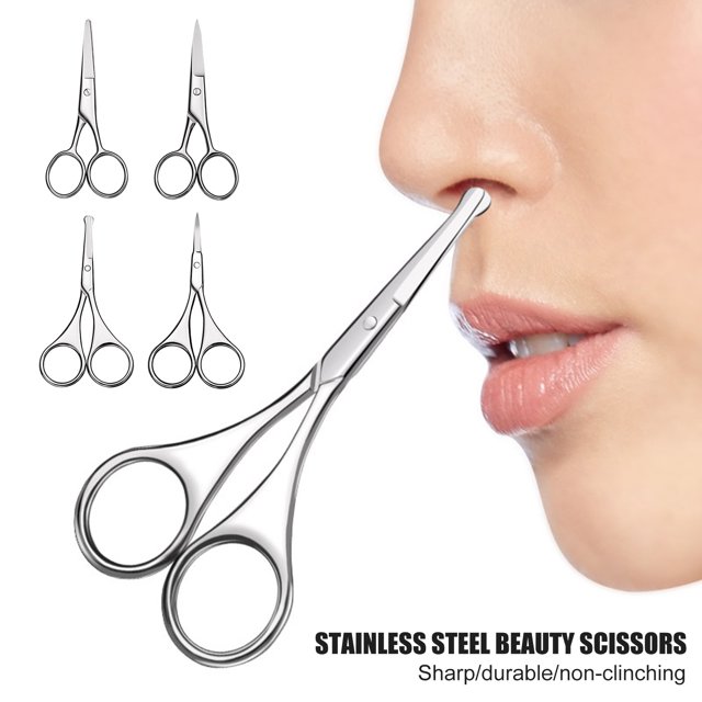 Ciseaux de Beauté Multifonctionnels Ergonomiques Tête Ronde en Acier Inoxydable Ciseaux Droits pour la Maison