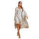 thumbnail image 5 of Gibobby Bata mujer invierno Conjunto de dos piezas de camisón con cordones para mujer, conjunto de pijama de longitud media para exteriores(Gris,M), 5 of 5