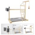 thumbnail image 4 of DOLITY 1pc Parrot Play Stand with Feeder Cups Toys Bird Swing Climbing Bridge Cockatiel B, 4 of 9