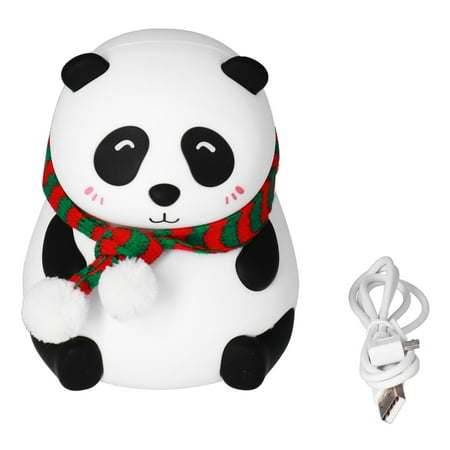 

Panda Shape Tap Night Light with 7 Colors Changing USB Charging Silicone Lamp for Bedroom Children s RoomEyes Closed Pattern