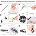 thumbnail image 6 of Office Supplies Set Desk Accessory Kit, Acrylic Stapler Set Staple Remover, Tape Dispenser, Binder Clips, Paper Clips, Ballpoint Pen and Scissor with 1000 Pieces 26/6 Staples (Black), 6 of 6
