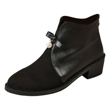 GHSOHS Cowboy Boots for Women Slip on Winter Boots Ankle Boots Shoes Boots Women Short Boots Thick Heels Comfortable Fashion Boots Fall New Women s Boots Single Shoes Western Cowgirl Boots Size 38