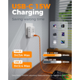 thumbnail image 3 of daptador Europeo Viaje, Universal Europa Enchufe de Corriente con 3 USB  Xtellar blanco, 3 of 4