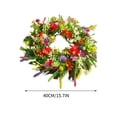 thumbnail image 3 of Harpi 16 Inch Spring Wreaths for Front Door Clearance, Greenery Summer Wreath, Wildflower Wreath Home Decor Flower Wreath Front Door Simulation Dried Flower Wreath Green Plant Eternal Flower, 3 of 7