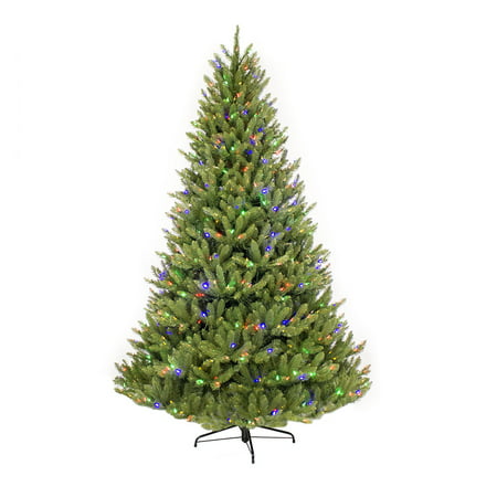 Puleo International 7.5 ft. Pre-Lit Fraser Fir Artificial Christmas Tree with 750 Clear/Multi-Colored LED UL listed