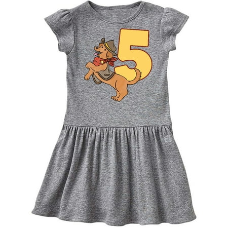 

Inktastic 5th Birthday Cute Sheriff Doggy Gift Toddler Girl Dress