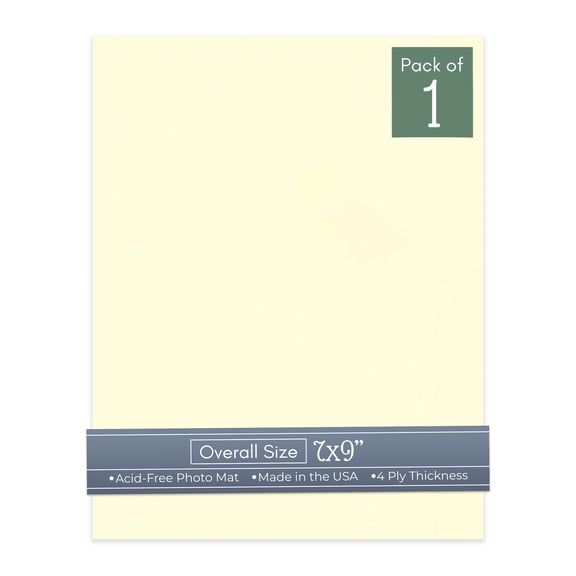 Off White 7x9 Uncut Art Mat Board - No Opening - 1 Mat