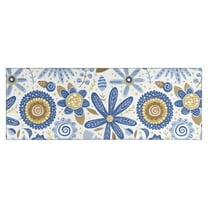 Blue and Yellow Pioneer Flower Kitchen Rug Mat,Kitchen Runner Rugs Non Skid Washable,Decorative Kitchen Floor Mats for Kitchen,Sink,Laundry,17"X47"