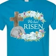 thumbnail image 4 of Inktastic Easter He Has Risen with Cross and Flowers T-Shirt, 4 of 5