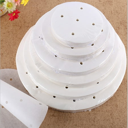 

YMH 100Pcs Perforated Non Sticky Baking Paper Bread Snack Steamer Air Fryer Sheet