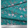 thumbnail image 3 of Soimoi polyester Crepe Fabric Leaves & Azalea Floral Printed Craft Fabric by the Yard 42 Inch Wide, 3 of 3