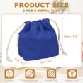 thumbnail image 2 of Uxcell 2 Pcs Bolsa de Maquillaje con Cuerda, Bolsa Cosmética de Lona de 4.7" para Mujeres, Organizador de Artículos de Tocador para Viajes, Accesorios de Tocador, Azul, 2 of 7