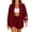Wine, variant on Aofany Short Sets for Women Long Sleeve Shirt Shorts 2 Piece Summer Beach Vacation Outfits Lounge Set
