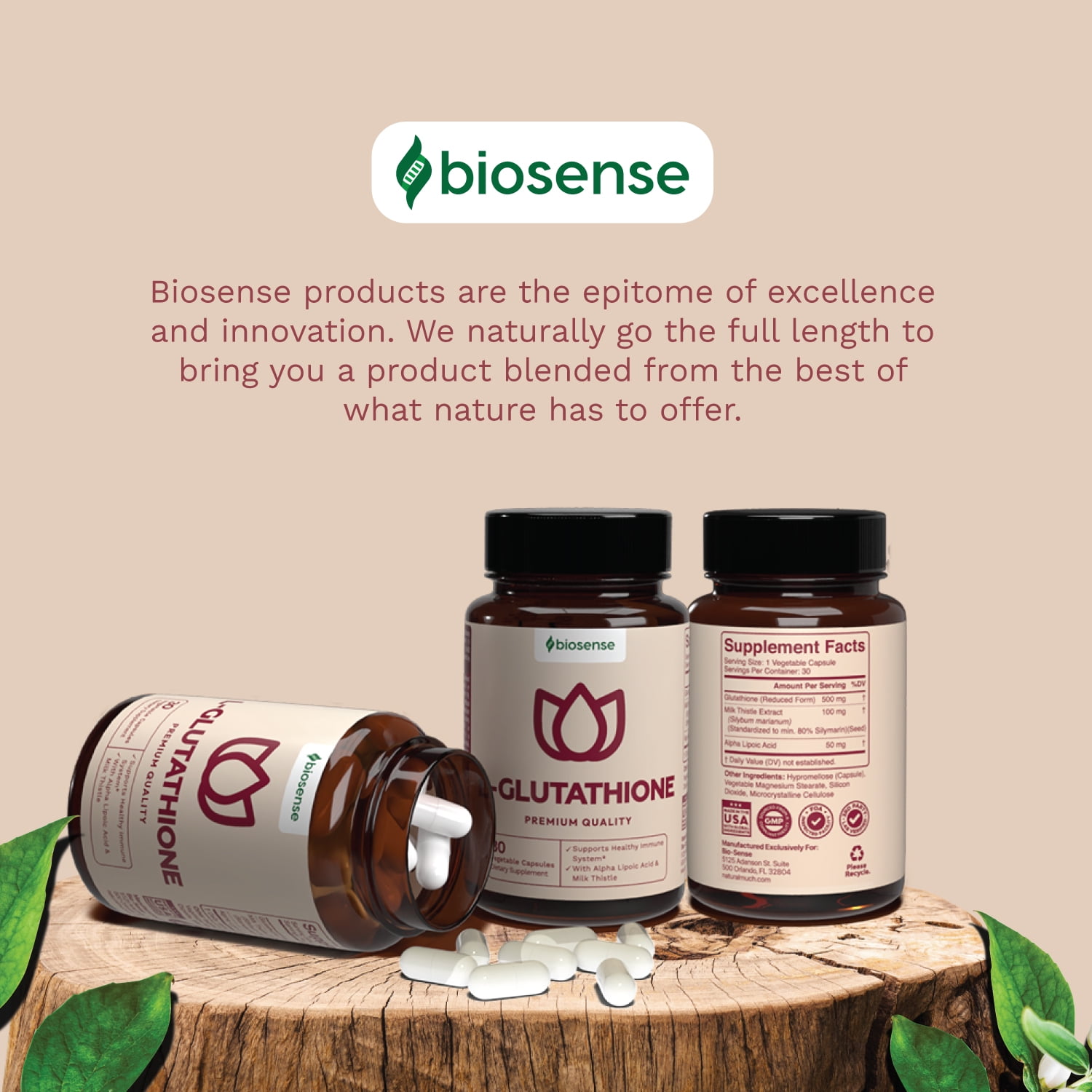 glutathione best capsule Bio Sense High Strength L Glutathione Supplement - Tunisia