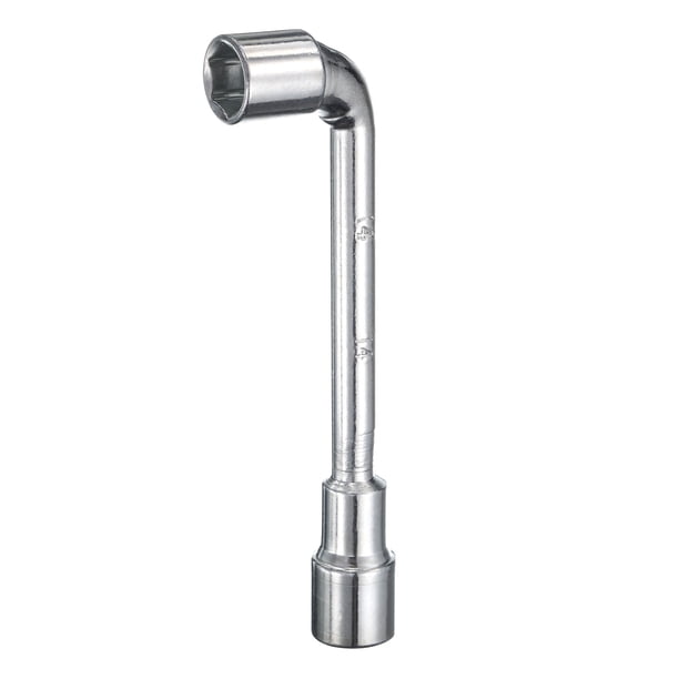 Llave de vaso hexagonal en L Uxcell de 14mm de acero 45# con extremo doble, llave tubular métrica de 6 puntos para reparaciones generales