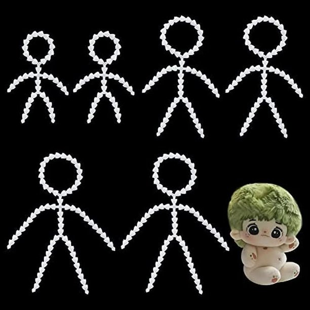 6 piezas de esqueleto de articulación corporal, figura de 3 estilos, esqueleto movible, figura de títere, marco de cuerpo completo, modelo suave para hacer extremidades y articulaciones de cabeza