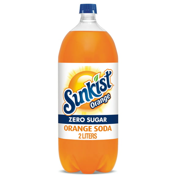 Sunkist Zero Sugar Orange Soda Pop, 2 L, Bottle