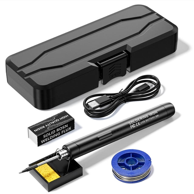 Fer à Souder Électrique Portable Intelligent USB Stylo de Soudure Multifonctionnel avec Fonction de Réglage de Température 300-450°C pour Réparation et Entretien de Soudure