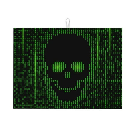 

Cauagu Dish Drying Mat 24*18 inch Absorbent Dish Drainer Kitchen Counter Dish Drying Pad for Countertops Sinks Draining Racks( Numbers Skull)