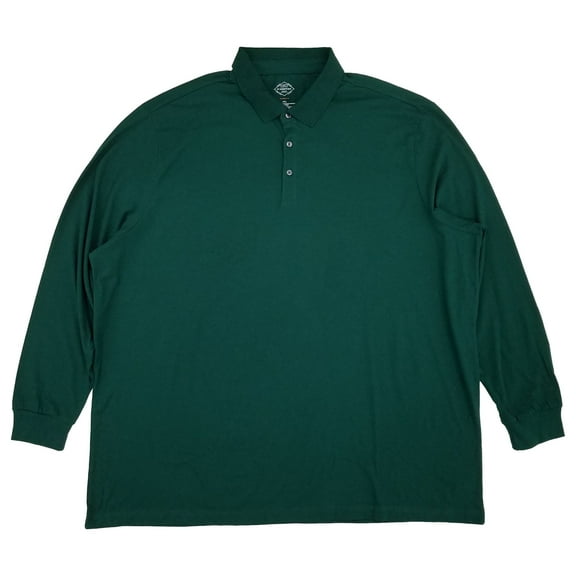 St. John's Bay Big Mens Medieval Green Long Sleeve Polo Shirt 4XL