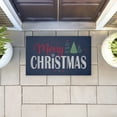 thumbnail image 3 of Merry Christmas on Navy Printed Outdoor Door Mat, design by Andrea Jasid Grassi, 18"x30", 3 of 8
