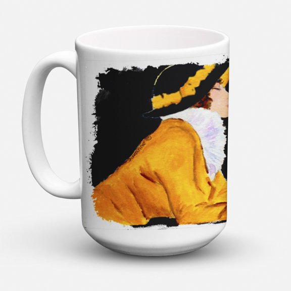 Carolines Treasures SS8540CM15 Lady with her Japanese Chin Coffee Mug 15 oz 15 ounce multicolor