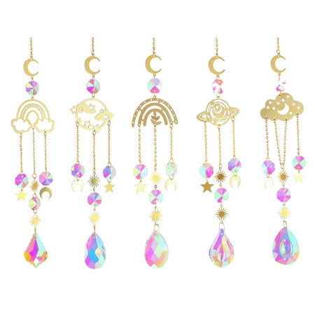 

VAKIND Crystal Wind Chime Prism Hanging Window Pendant Home Garden Decor (5pcs)