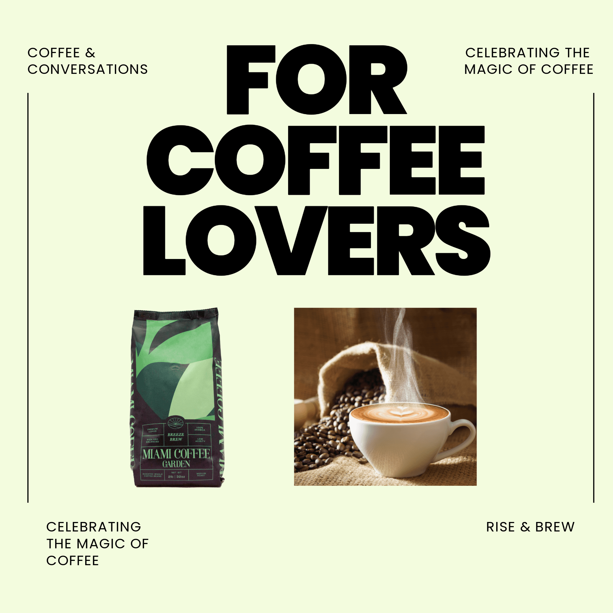 Miami Coffee Garden Breeze Brew, 2 Lb Bag, Brazilian Premium Coffee, Rich and Balanced, 100% Arabica Beans, Low Acid, Finest Regions in Brazil, Whole Coffee Beans