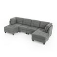 thumbnail image 3 of U shape Modular Sectional Sofa,DIY Combination,includes Two Single Chair ,Two Corner and Two Ottoman,Grey Chenille, 3 of 9