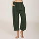 thumbnail image 2 of Pantalones de Cintura Elástica de Pierna Ancha para las Mujeres, Cordón de Lino Casual, Pantalones Recortados para las Mujeres, 2 of 7