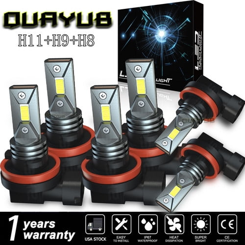 LED Headlight High-Low   Fog light Bulbs Combo Kit For Nissan Kicks 2017-2021