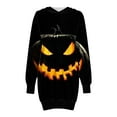 thumbnail image 6 of Taqqpue Halloween Print Hoodie Dress for Women Ghost Pumpkin Witch Mini Dresses Halloween Costumes Long Sleeve Cosplay Halloween Party Dress with Pockets, 6 of 7