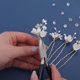 thumbnail image 5 of Horquillas para el pelo para bodas, Soulshow, flor blanca, circonita y perla, 5 of 7