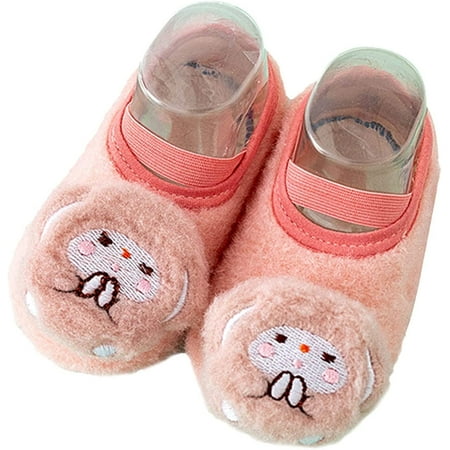

QWZNDZGR Grippers Stay On Slipper Socks Crib Shoes House Crib Sneaker Shoes Newborn Infant Baby Booties Stay On Sock Slippers