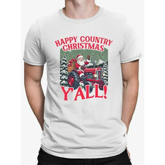Merry Country Xmas Y'all Festive T-shirt Men's