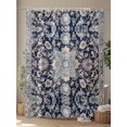 thumbnail image 4 of Boanket Polyester Fabric Vintage Flower, Oriental Boho Tribal Blue Shower Curtain, Waterproof Bathtub Curtain Bathroom Decor Set with Hooks 72 x 84 Inches,, 4 of 6